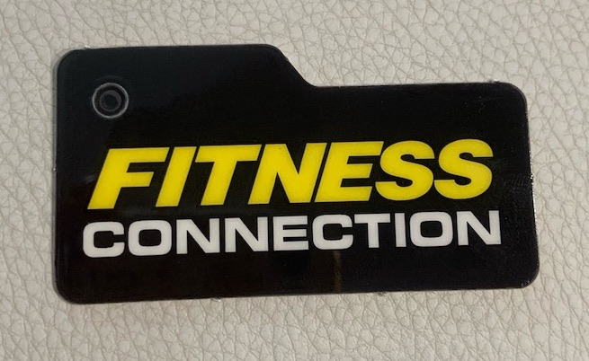 The front of a Fitness Connection key card used for entry into clubs